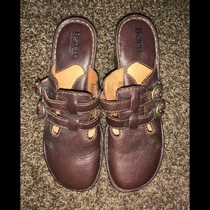 BORN brown clogs
